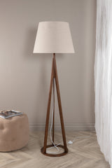 Kona Stehlampe - braun/Polyester - Leinen - Stehlampen - ALVAHOME