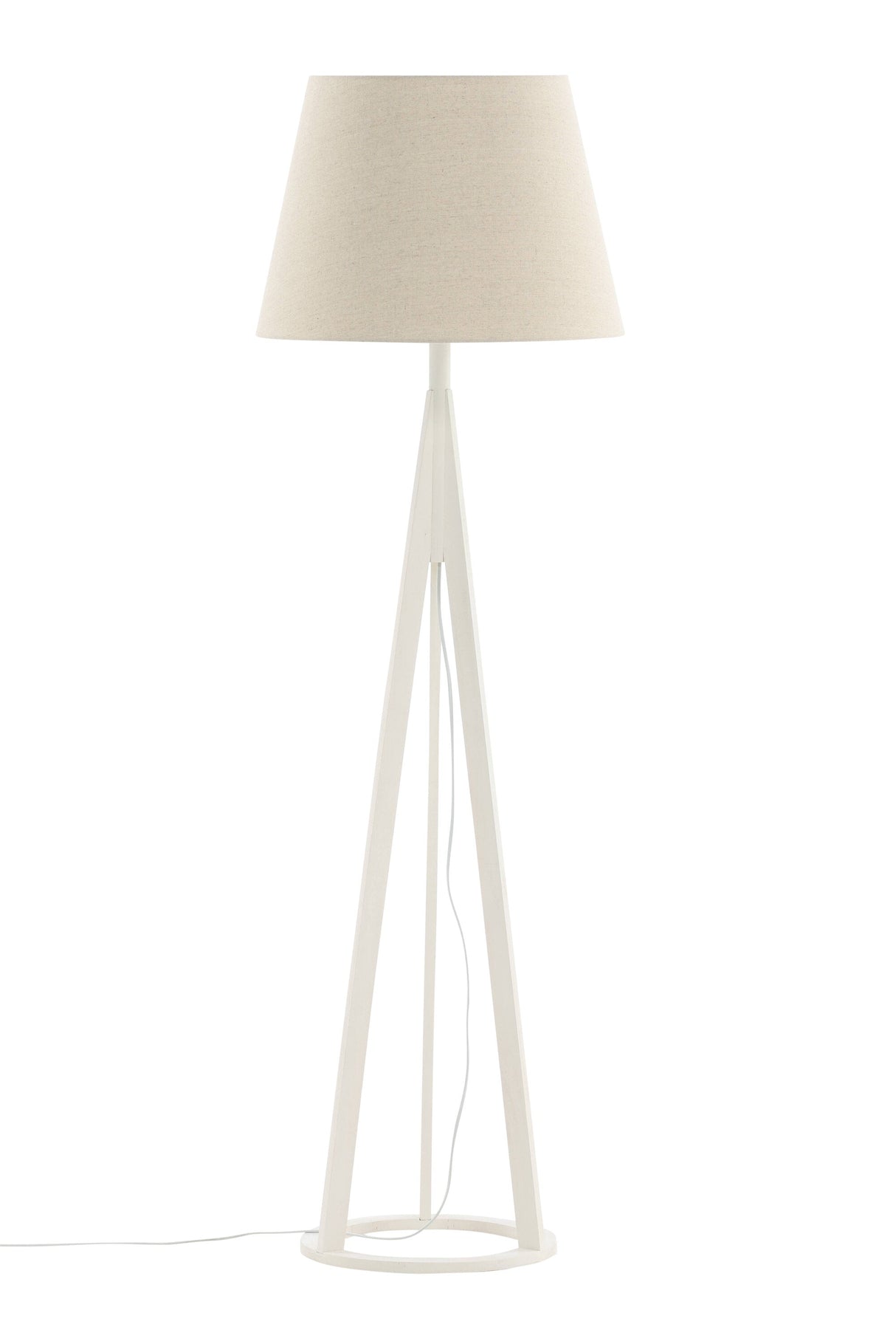 Kona Stehlampe - weiß/Polyester - Leinen - Stehlampen - ALVAHOME