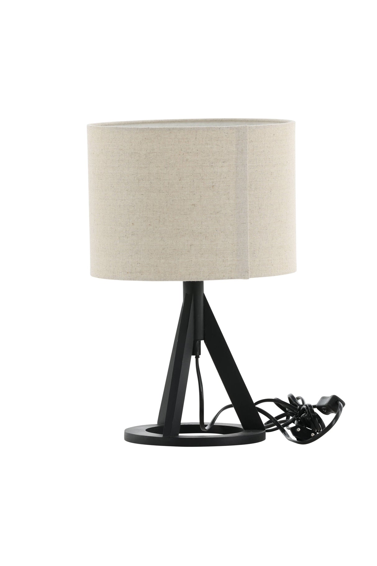 Kona Tischlampe - schwarz/Polyester - Leinen - Tischlampen - ALVAHOME