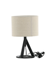 Kona Tischlampe - schwarz/Polyester - Leinen - Tischlampen - ALVAHOME