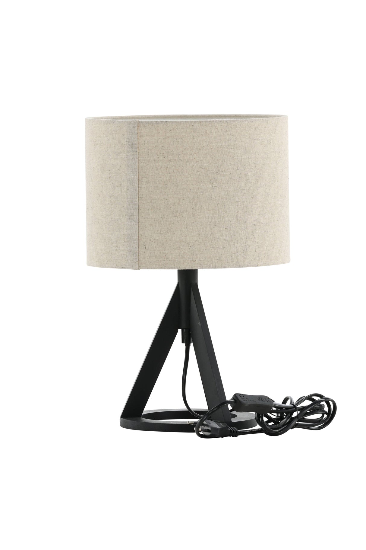 Kona Tischlampe - schwarz/Polyester - Leinen - Tischlampen - ALVAHOME