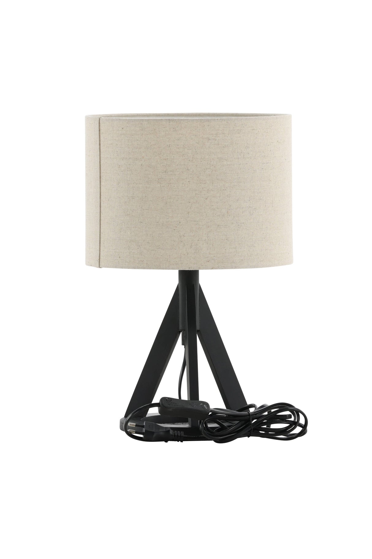 Kona Tischlampe - schwarz/Polyester - Leinen - Tischlampen - ALVAHOME