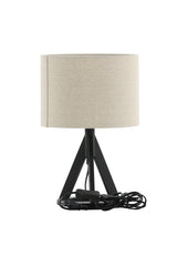 Kona Tischlampe - schwarz/Polyester - Leinen - Tischlampen - ALVAHOME