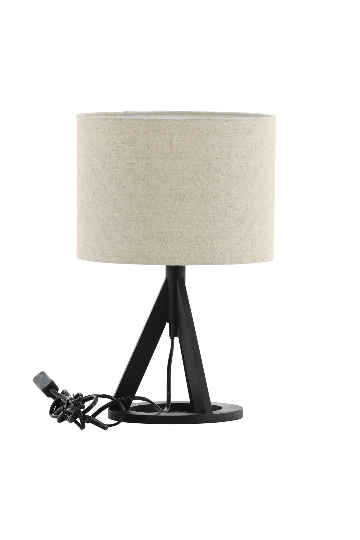 Kona Tischlampe - schwarz/Polyester - Leinen - Tischlampen - ALVAHOME