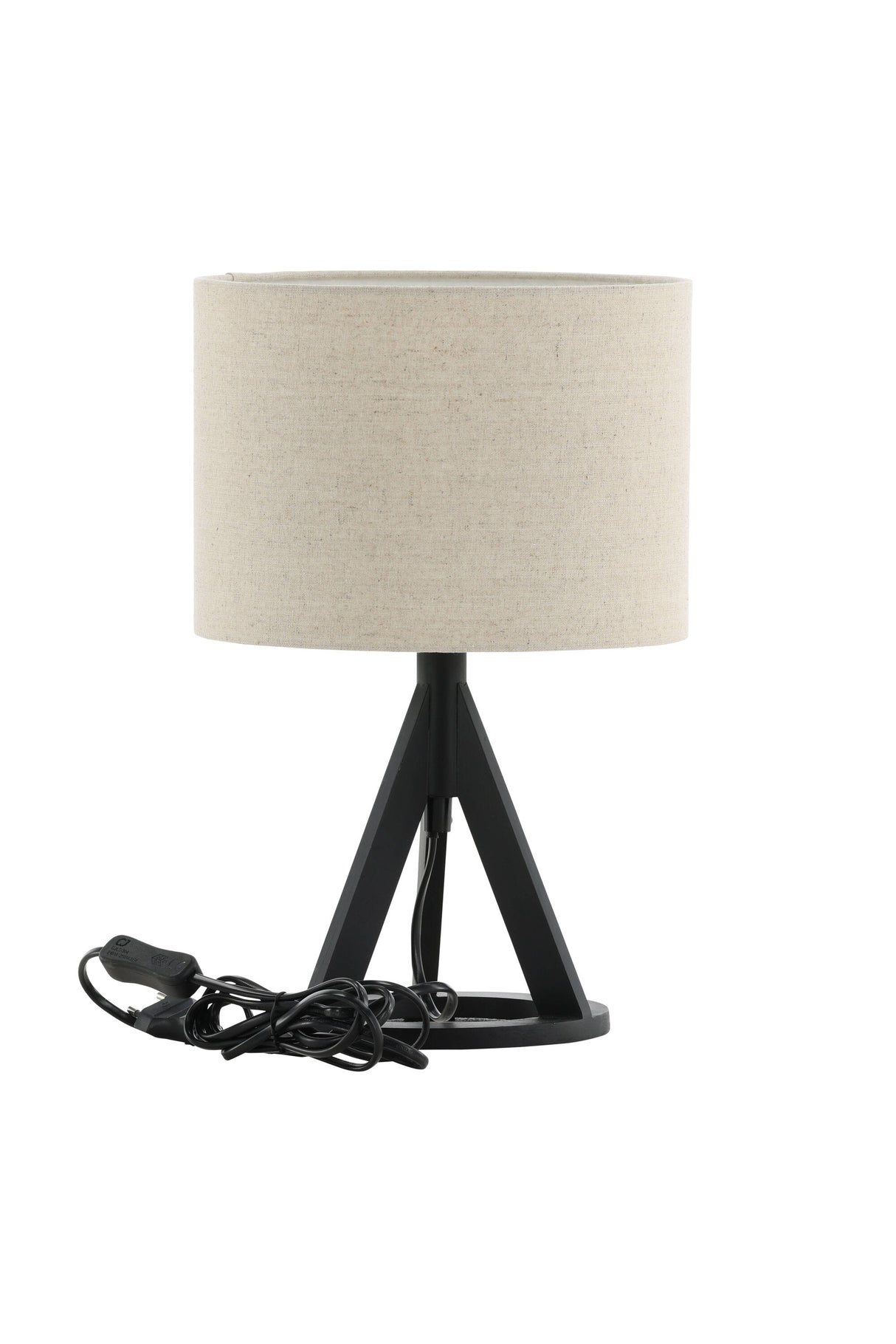 Kona Tischlampe - schwarz/Polyester - Leinen - Tischlampen - ALVAHOME
