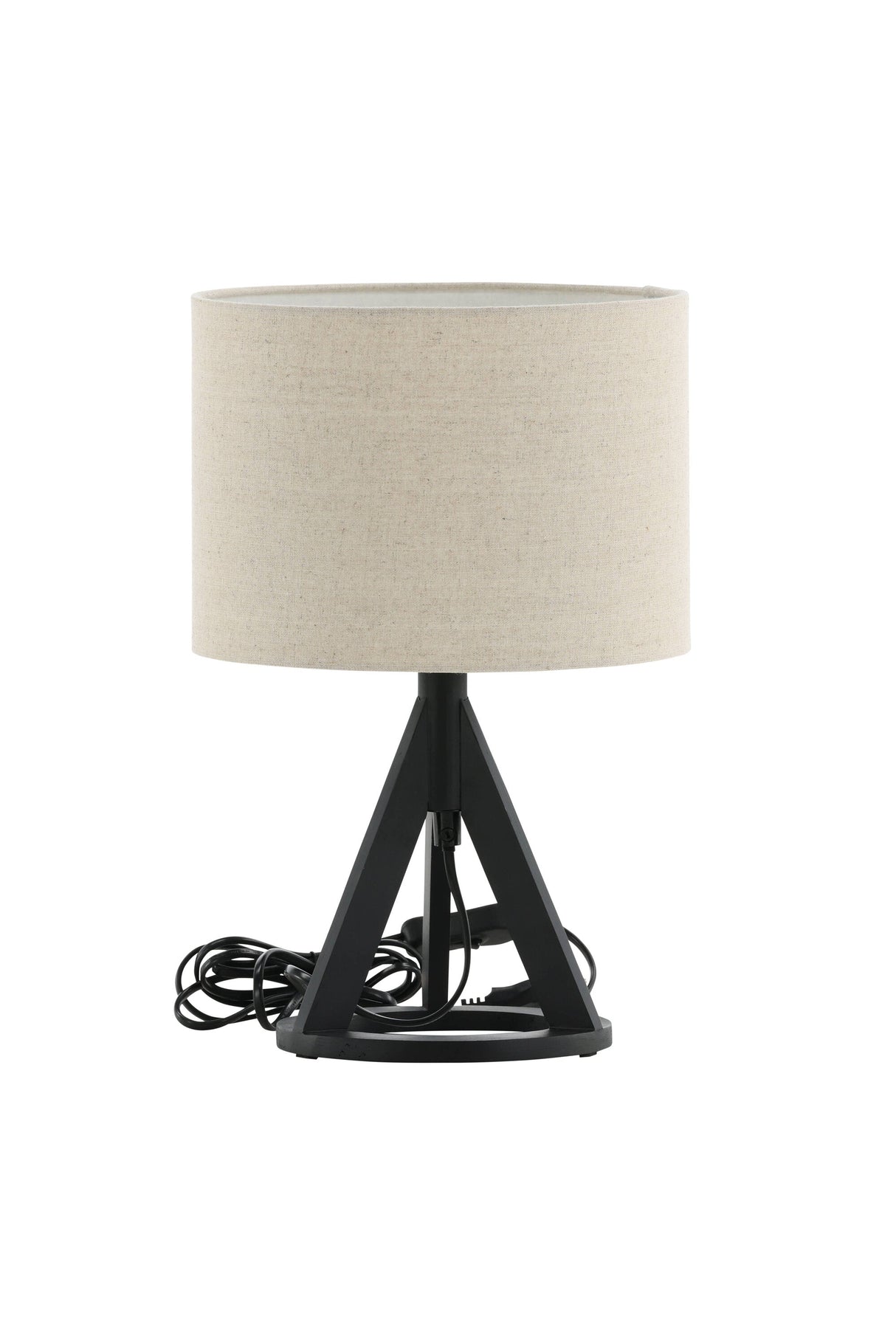 Kona Tischlampe - schwarz/Polyester - Leinen - Tischlampen - ALVAHOME