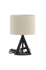 Kona Tischlampe - schwarz/Polyester - Leinen - Tischlampen - ALVAHOME