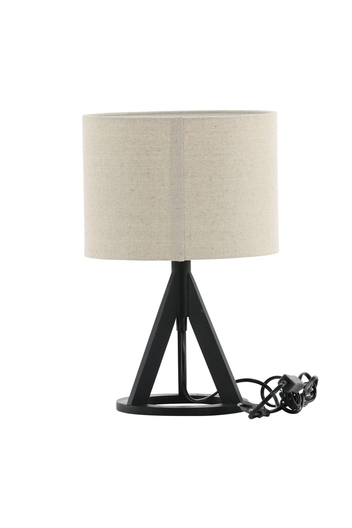 Kona Tischlampe - schwarz/Polyester - Leinen - Tischlampen - ALVAHOME