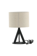Kona Tischlampe - schwarz/Polyester - Leinen - Tischlampen - ALVAHOME