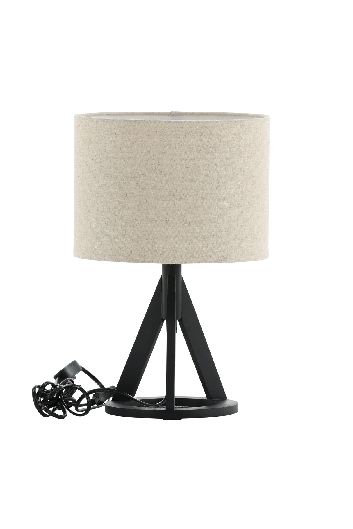 Kona Tischlampe - schwarz/Polyester - Leinen - Tischlampen - ALVAHOME
