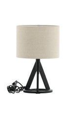 Kona Tischlampe - schwarz/Polyester - Leinen - Tischlampen - ALVAHOME