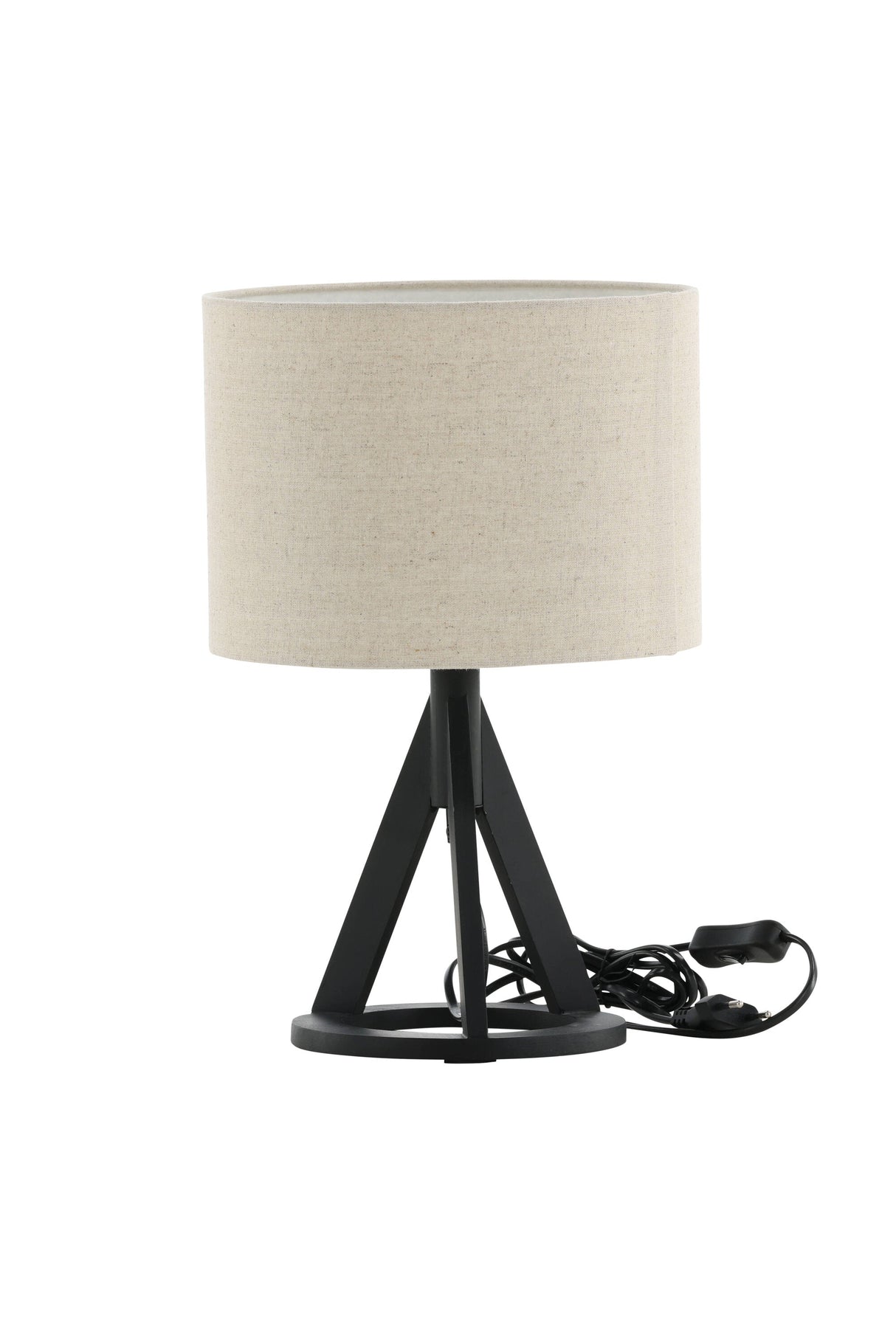 Kona Tischlampe - schwarz/Polyester - Leinen - Tischlampen - ALVAHOME