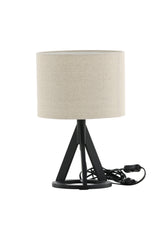 Kona Tischlampe - schwarz/Polyester - Leinen - Tischlampen - ALVAHOME