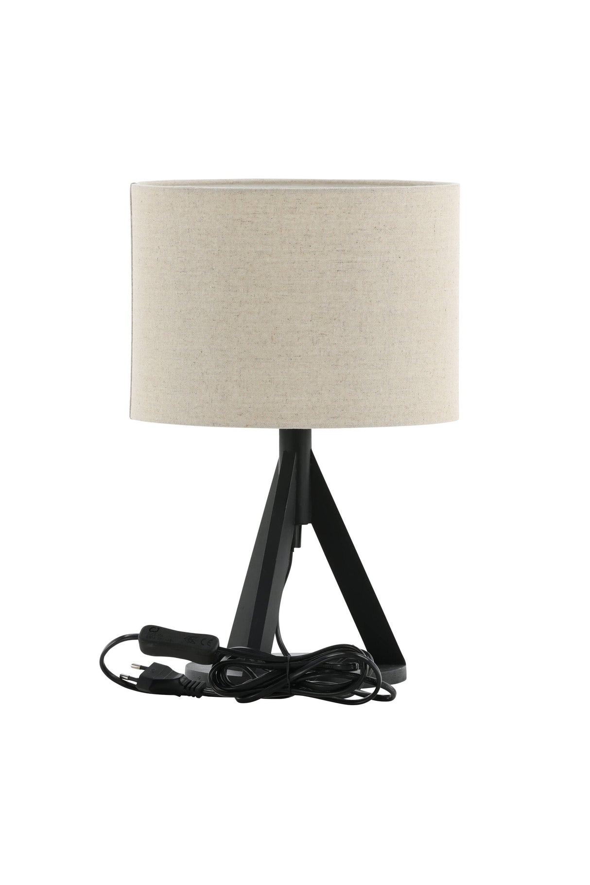 Kona Tischlampe - schwarz/Polyester - Leinen - Tischlampen - ALVAHOME