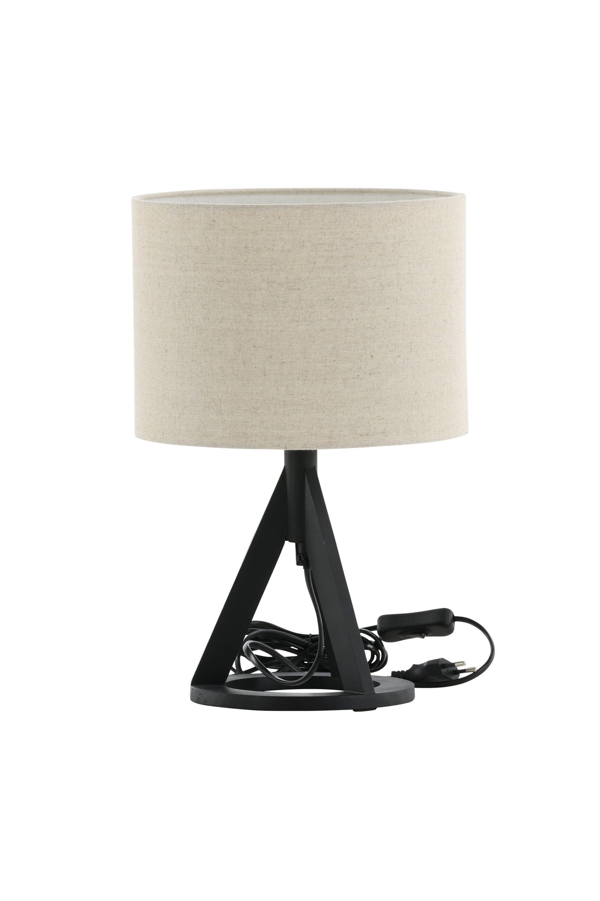 Kona Tischlampe - schwarz/Polyester - Leinen - Tischlampen - ALVAHOME