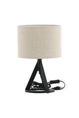 Kona Tischlampe - schwarz/Polyester - Leinen - Tischlampen - ALVAHOME