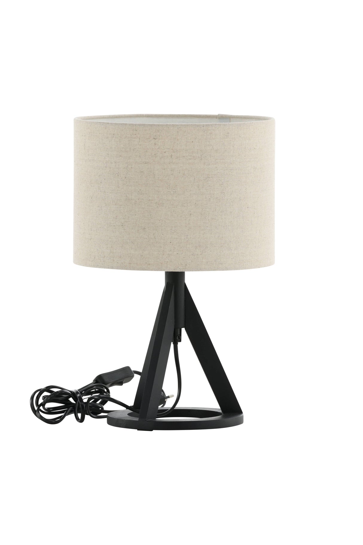 Kona Tischlampe - schwarz/Polyester - Leinen - Tischlampen - ALVAHOME