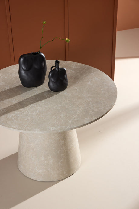 Lanzo runder Esstisch - beige/MDF - Runde Esstische - ALVAHOME