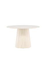 Lanzo runder Esstisch - white - wash/MDF - Runde Esstische - ALVAHOME
