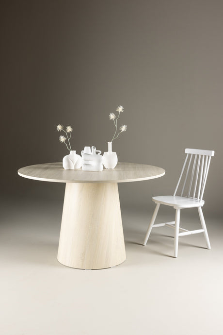 Lanzo runder Esstisch - white - wash/MDF - Runde Esstische - ALVAHOME