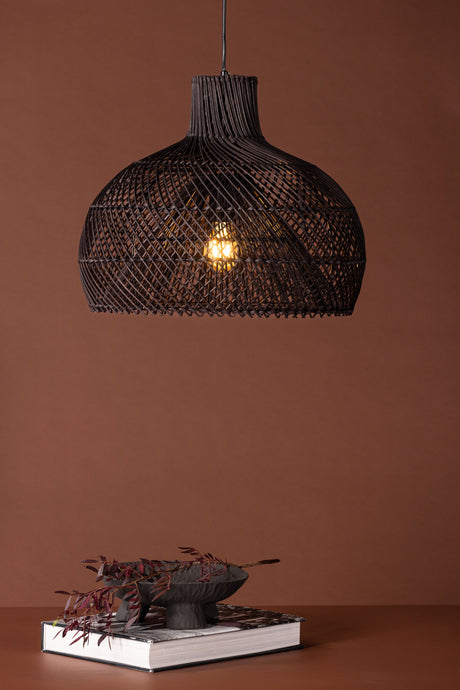 Laroche Pendelleuchte - schwarz/Rattan - Pendelleuchten - ALVAHOME