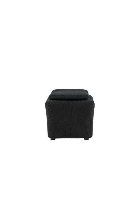 Laurel Ottoman - schwarz/Bouclé - Ottomane / Poufs - ALVAHOME
