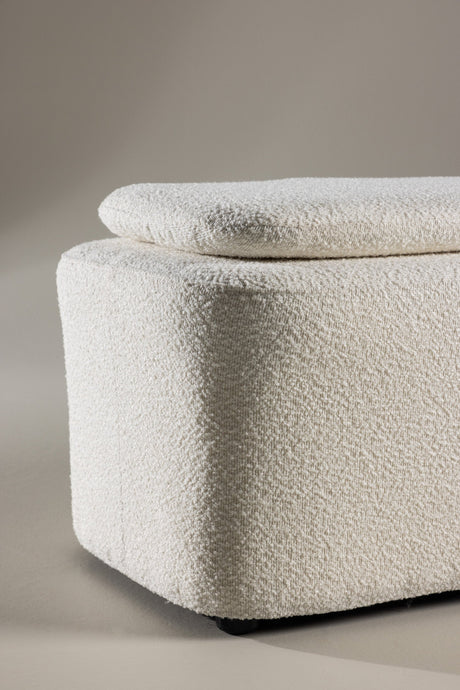 Laurel Ottoman - weiß/Bouclé - Ottomane / Poufs - ALVAHOME