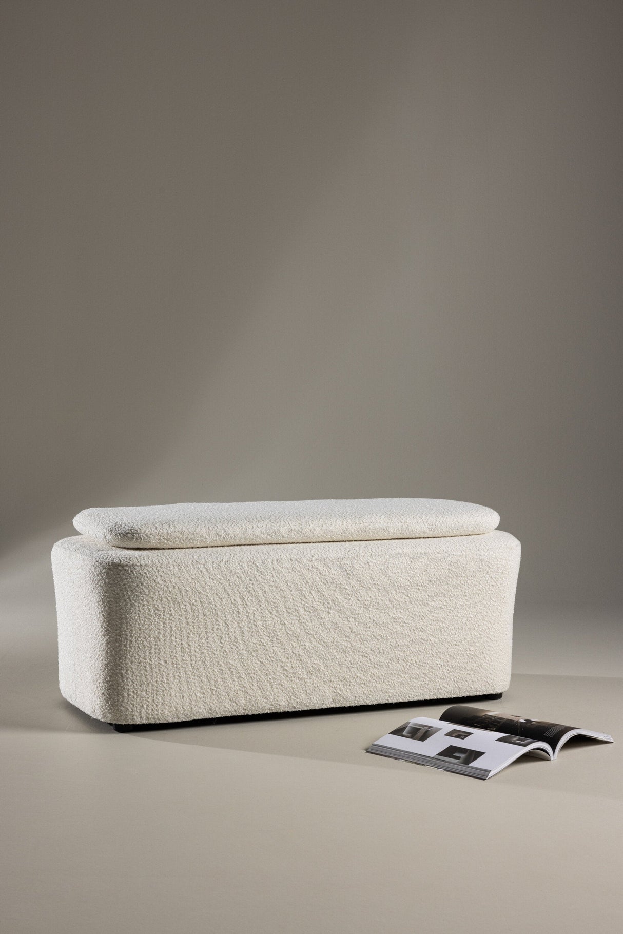 Laurel Ottoman - weiß/Bouclé - Ottomane / Poufs - ALVAHOME