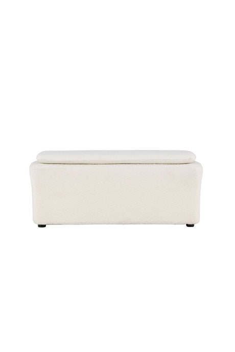 Laurel Ottoman - weiß/Bouclé - Ottomane / Poufs - ALVAHOME