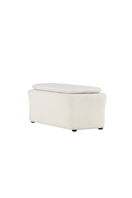 Laurel Ottoman - weiß/Bouclé - Ottomane / Poufs - ALVAHOME
