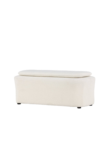 Laurel Ottoman - weiß/Bouclé - Ottomane / Poufs - ALVAHOME