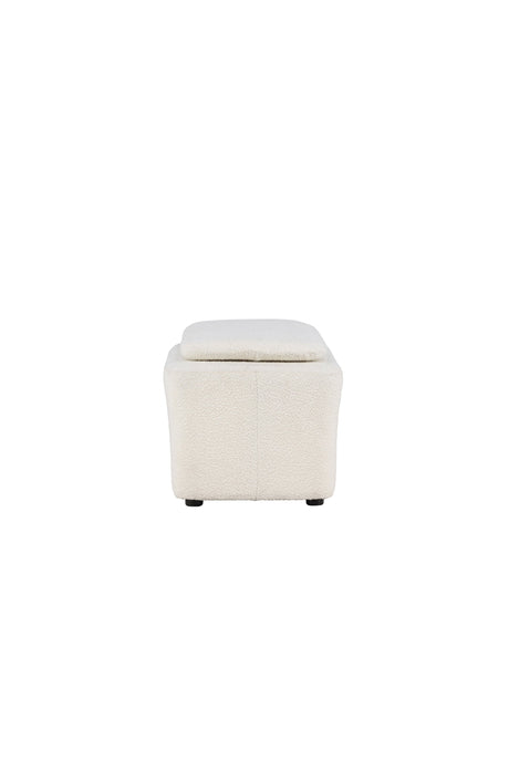 Laurel Ottoman - weiß/Bouclé - Ottomane / Poufs - ALVAHOME