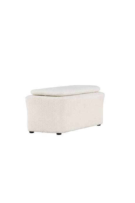 Laurel Ottoman - weiß/Bouclé - Ottomane / Poufs - ALVAHOME