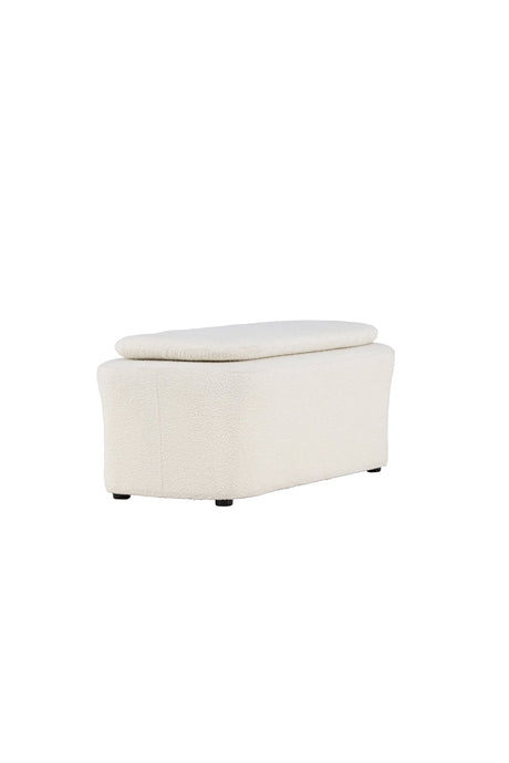 Laurel Ottoman - weiß/Bouclé - Ottomane / Poufs - ALVAHOME