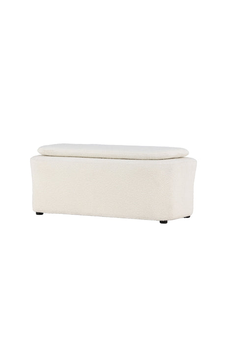Laurel Ottoman - weiß/Bouclé - Ottomane / Poufs - ALVAHOME