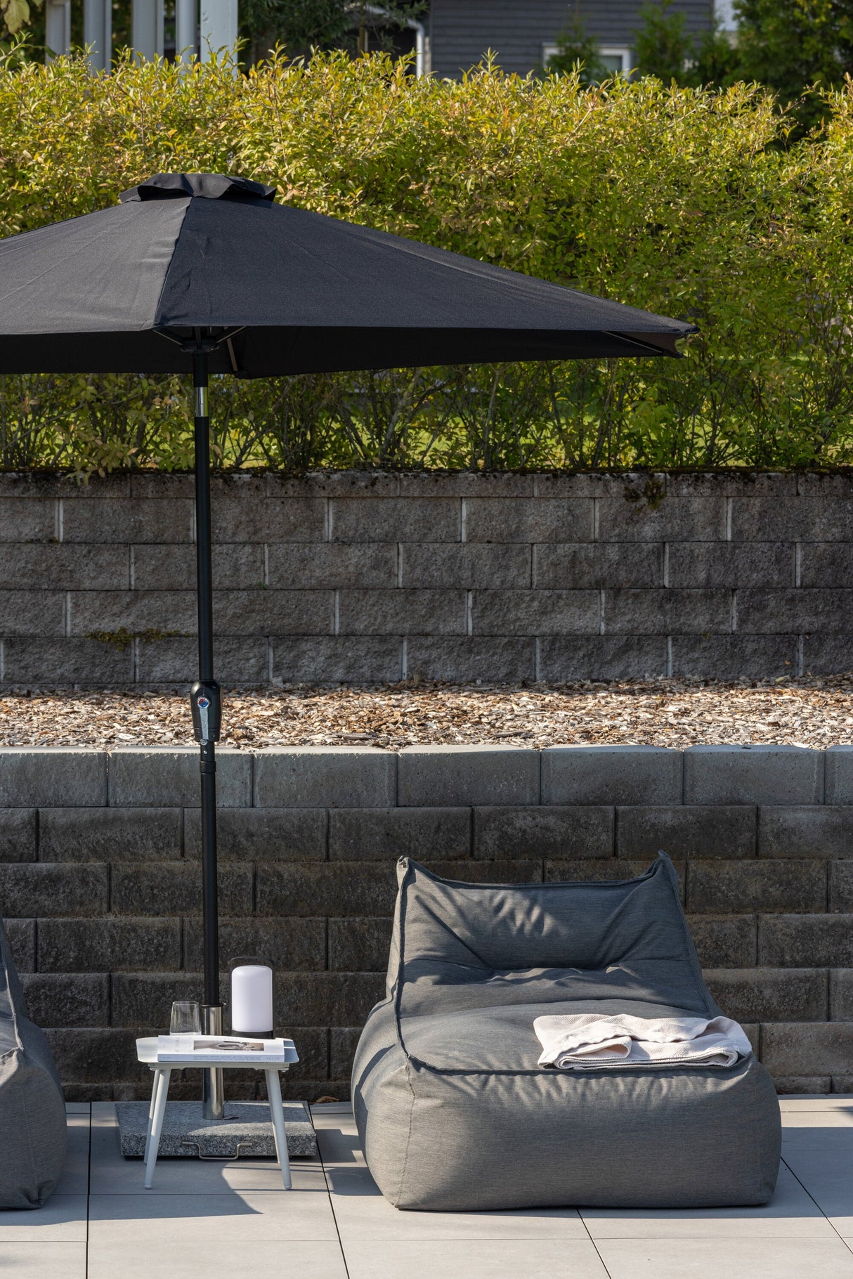 Leeds Sonnenschirm - schwarz/Polyester - Sonnenschirme - ALVAHOME