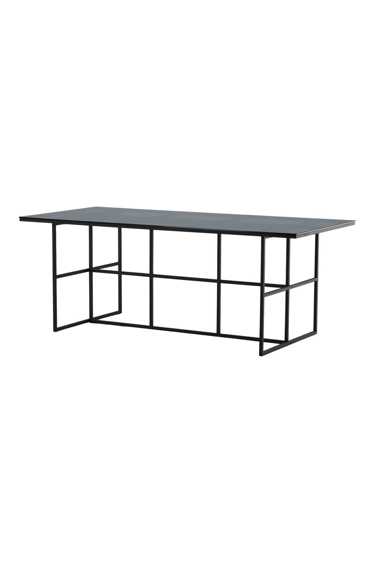 Leif rechteckiger Esstisch - schwarz/Glas - Rechteckige Esstische - ALVAHOME