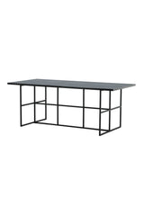 Leif rechteckiger Esstisch - schwarz/Glas - Rechteckige Esstische - ALVAHOME