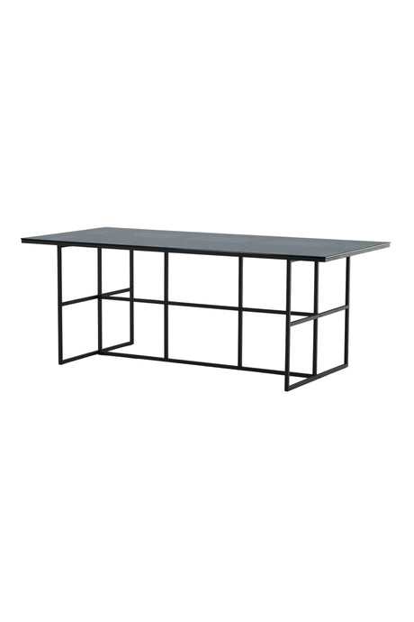Leif rechteckiger Esstisch - schwarz/Glas - Rechteckige Esstische - ALVAHOME