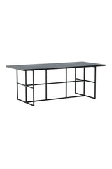 Leif rechteckiger Esstisch - schwarz/Glas - Rechteckige Esstische - ALVAHOME