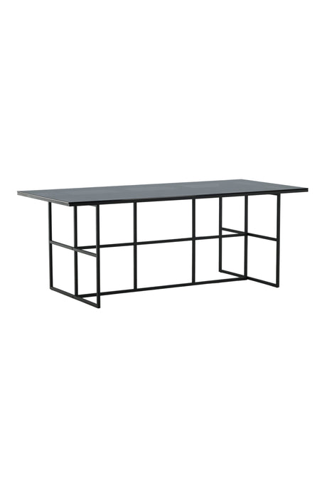 Leif rechteckiger Esstisch - schwarz/Glas - Rechteckige Esstische - ALVAHOME