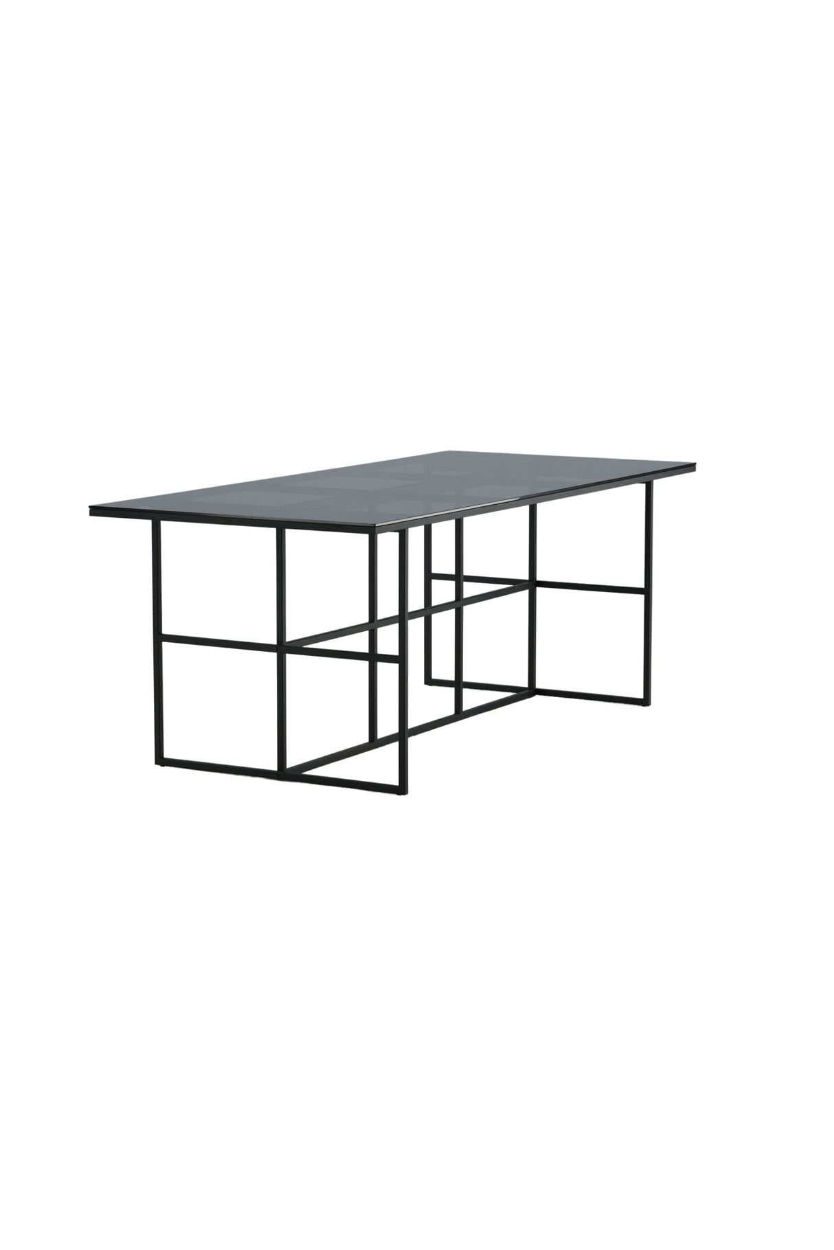 Leif rechteckiger Esstisch - schwarz/Glas - Rechteckige Esstische - ALVAHOME