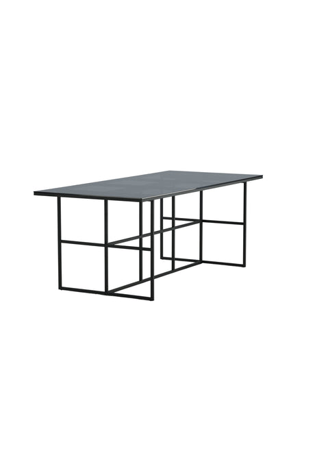 Leif rechteckiger Esstisch - schwarz/Glas - Rechteckige Esstische - ALVAHOME