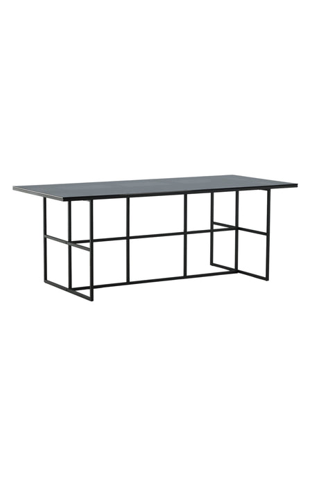 Leif rechteckiger Esstisch - schwarz/Glas - Rechteckige Esstische - ALVAHOME