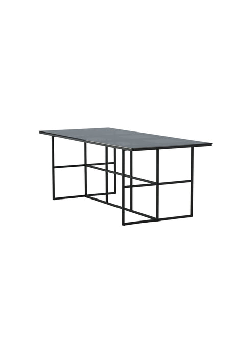 Leif rechteckiger Esstisch - schwarz/Glas - Rechteckige Esstische - ALVAHOME