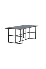 Leif rechteckiger Esstisch - schwarz/Glas - Rechteckige Esstische - ALVAHOME