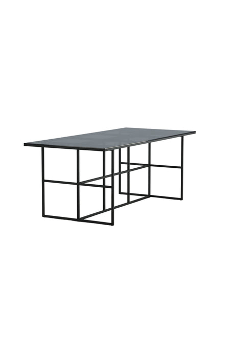 Leif rechteckiger Esstisch - schwarz/Glas - Rechteckige Esstische - ALVAHOME