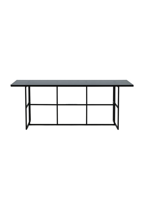Leif rechteckiger Esstisch - schwarz/Glas - Rechteckige Esstische - ALVAHOME