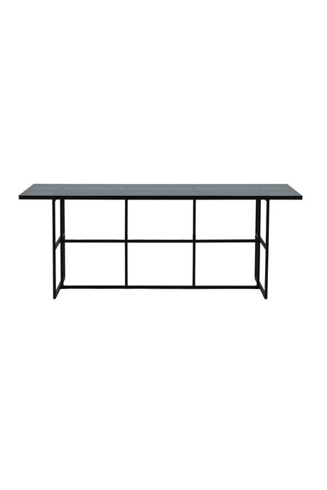 Leif rechteckiger Esstisch - schwarz/Glas - Rechteckige Esstische - ALVAHOME