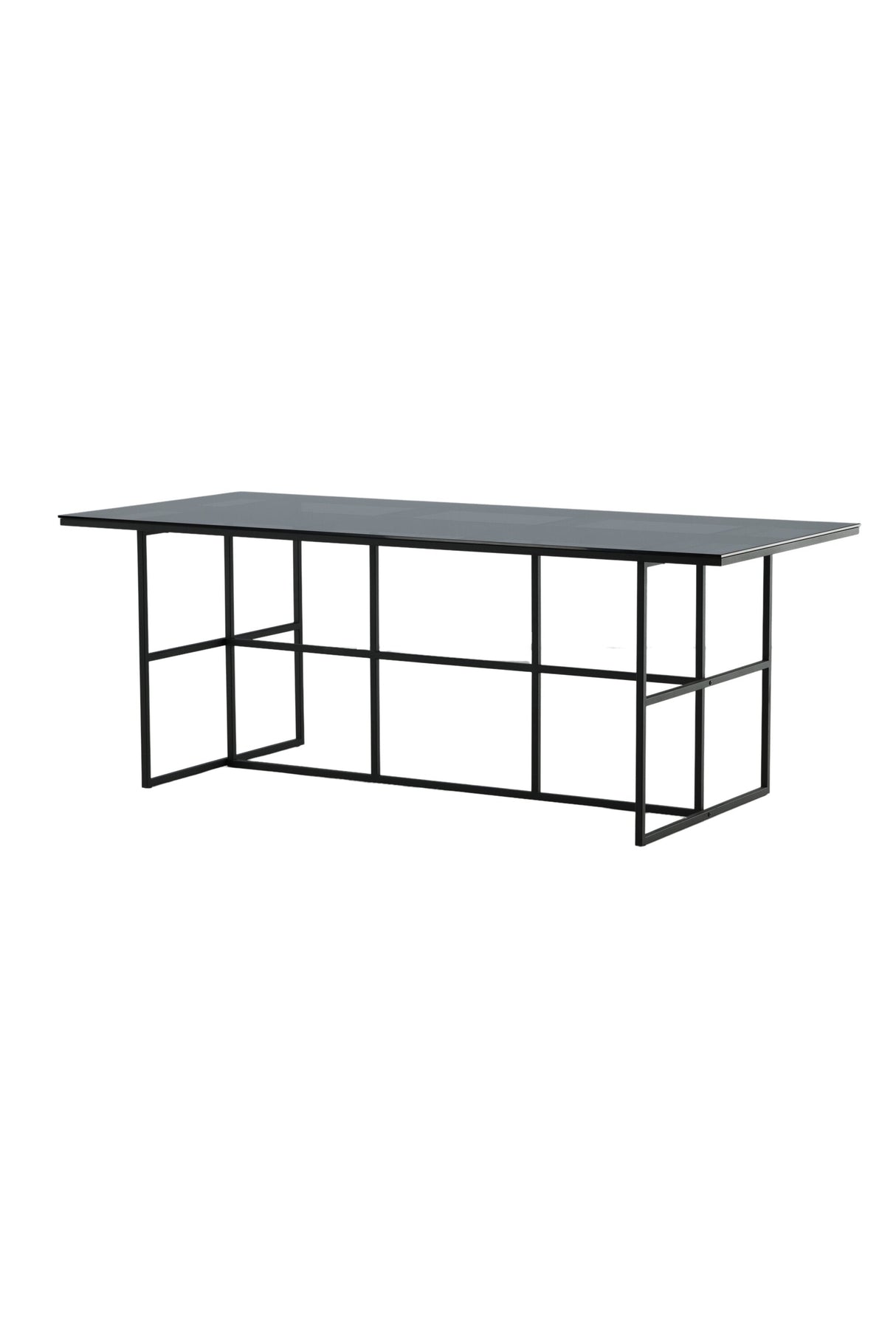 Leif rechteckiger Esstisch - schwarz/Glas - Rechteckige Esstische - ALVAHOME